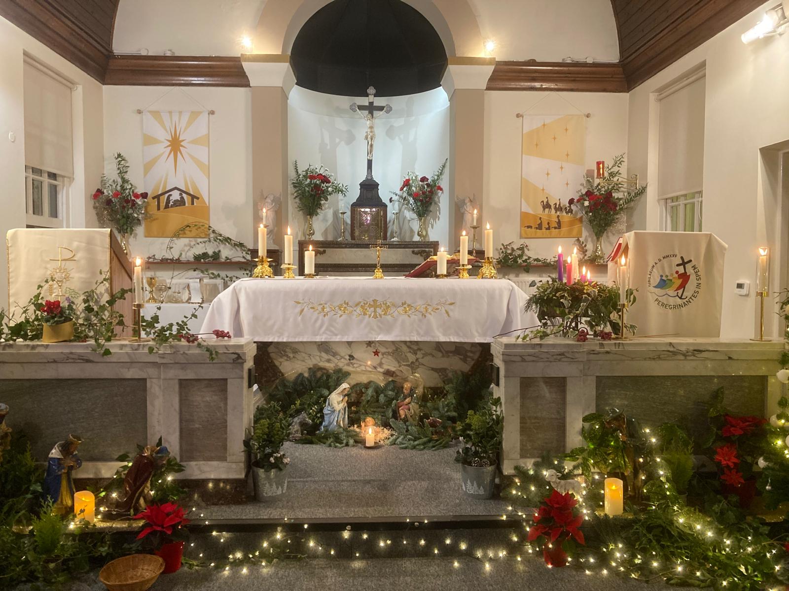 Christmas altar at St Augustine’s, Datchet